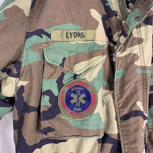 VTG U.S. Army Field Jacket Patches/Name Tag Lyons Camouflage Regular Size - Picture 2 of 16
